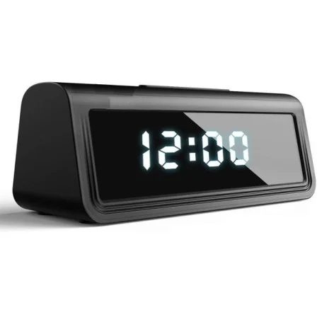 Reloj despertador con cámara espía Full HD 1080P Wifi Visión nocturna Negro