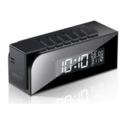 Reloj despertador Cámara espía Full HD 1080P Wifi Visión nocturna Negro