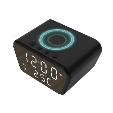 Reloj despertador cámara espía Wi-Fi HD 1080P cargador inducción visión nocturna