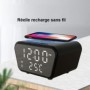 Reloj despertador cámara espía Wi-Fi HD 1080P cargador inducción visión nocturna