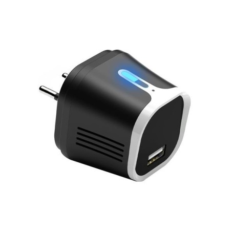 Cargador USB Cámara Espía 4K WiFi Visión Nocturna Blanco