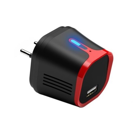 Cargador de pared USB Cámara espía 4K WiFi Visión nocturna Rojo
