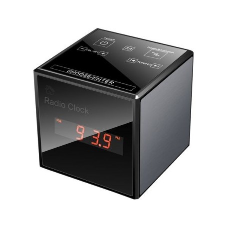 Radio despertador con altavoz Bluetooth y cámara espía WIFI Ultra HD 2K
