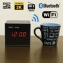 Radio despertador con altavoz Bluetooth y cámara espía WIFI Ultra HD 2K