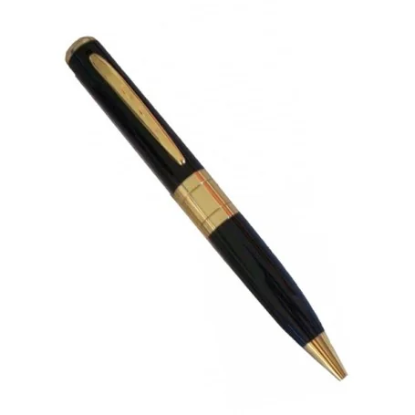 Bolígrafo con cámara espía negro y dorado